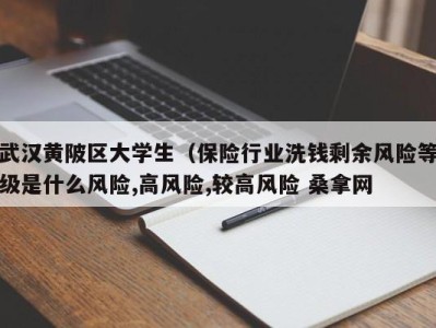 泉州武汉黄陂区大学生（保险行业洗钱剩余风险等级是什么风险,高风险,较高风险 桑拿网